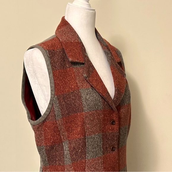 Philippe Adec Paris Earth Tones on Silk Wool 4 Button Front w Back Tie Vest 10 - Picture 5 of 15